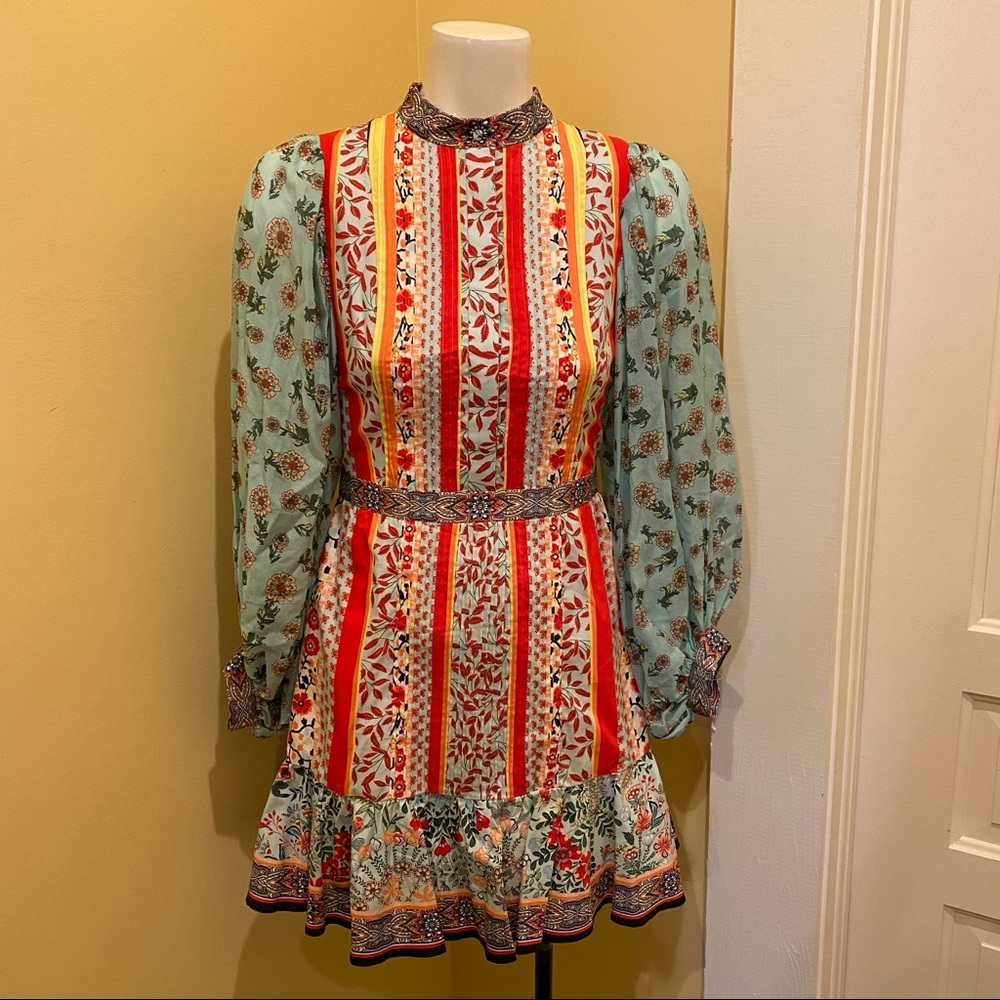 🎀SOLD🎀Alice Olivia Raya Paloma Floral Puff Sleeve Dress - Picture 9 of 12